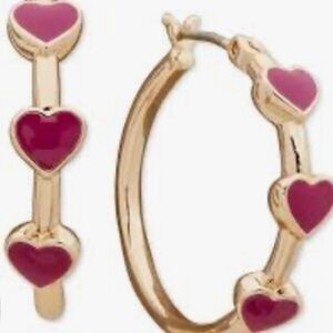 DKNY Heart Hoop Earrings